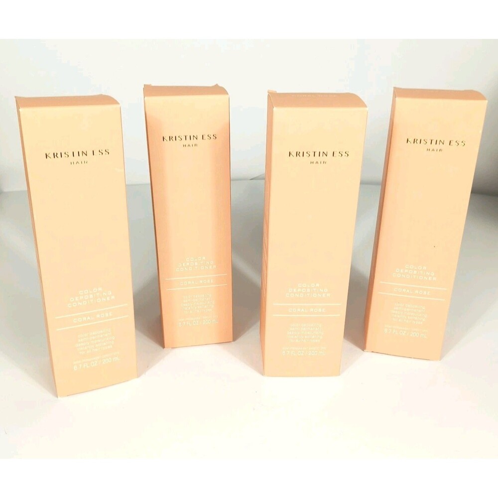 Kristin Ess Color Depositing Conditioner Coral Rose 6.7 oz Lot of 4 NEW